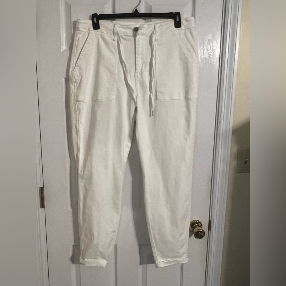 Judy Blue Women's White Drawstring Jeans